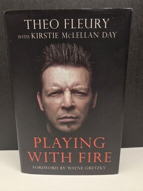 🔥 Signed - Playing With Fire By Theo Fleury 2009 HCDJ Good Condition